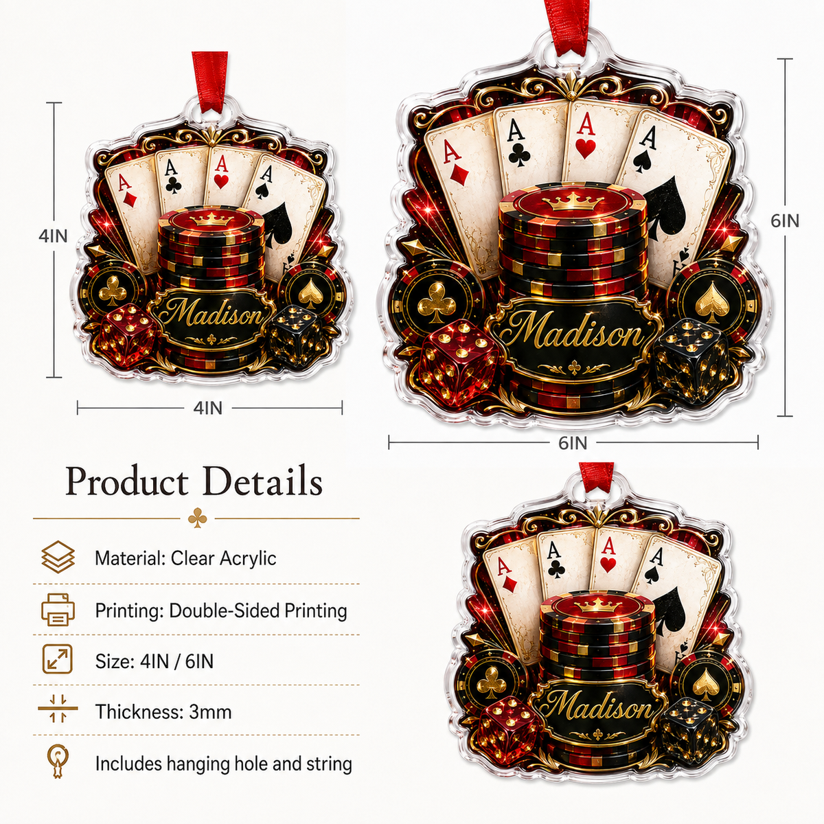 Pocker Custome Name Acrylic Mystery Pocker