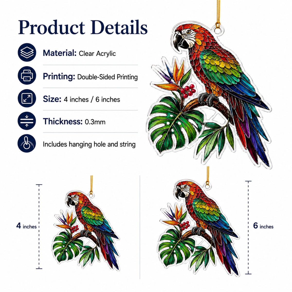 Bird With Flower Parrot
