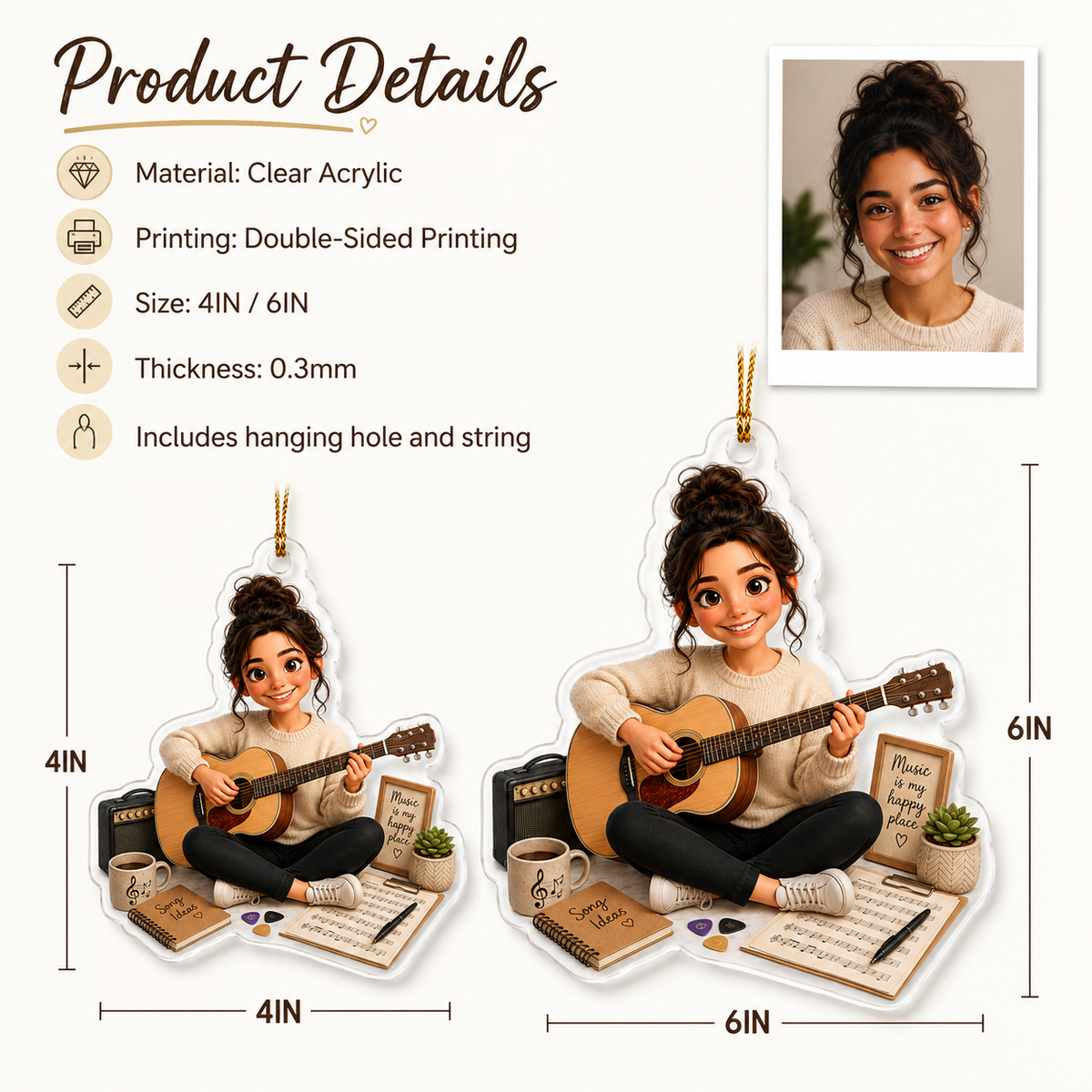 Custom Photo Hobbies Acrylic - Playing Guitar