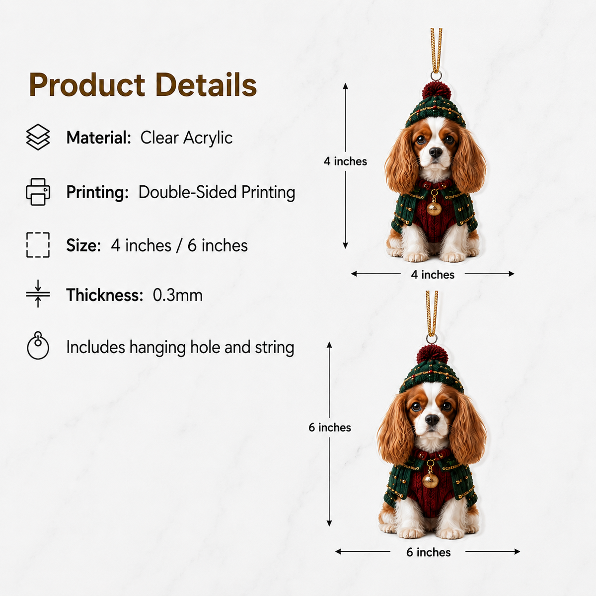Dog Chrismast With Noel Sweater Spaniel