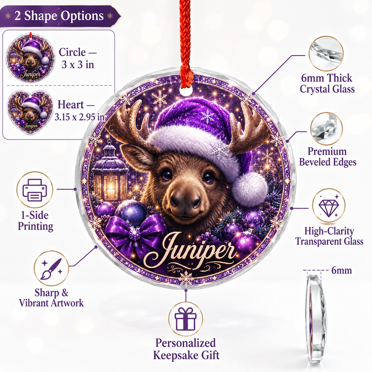 Purple Animal At Christmas Moose