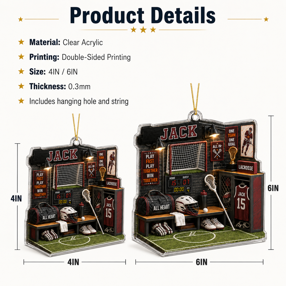 Sport Room Custome Name Acrylic Lacrosse