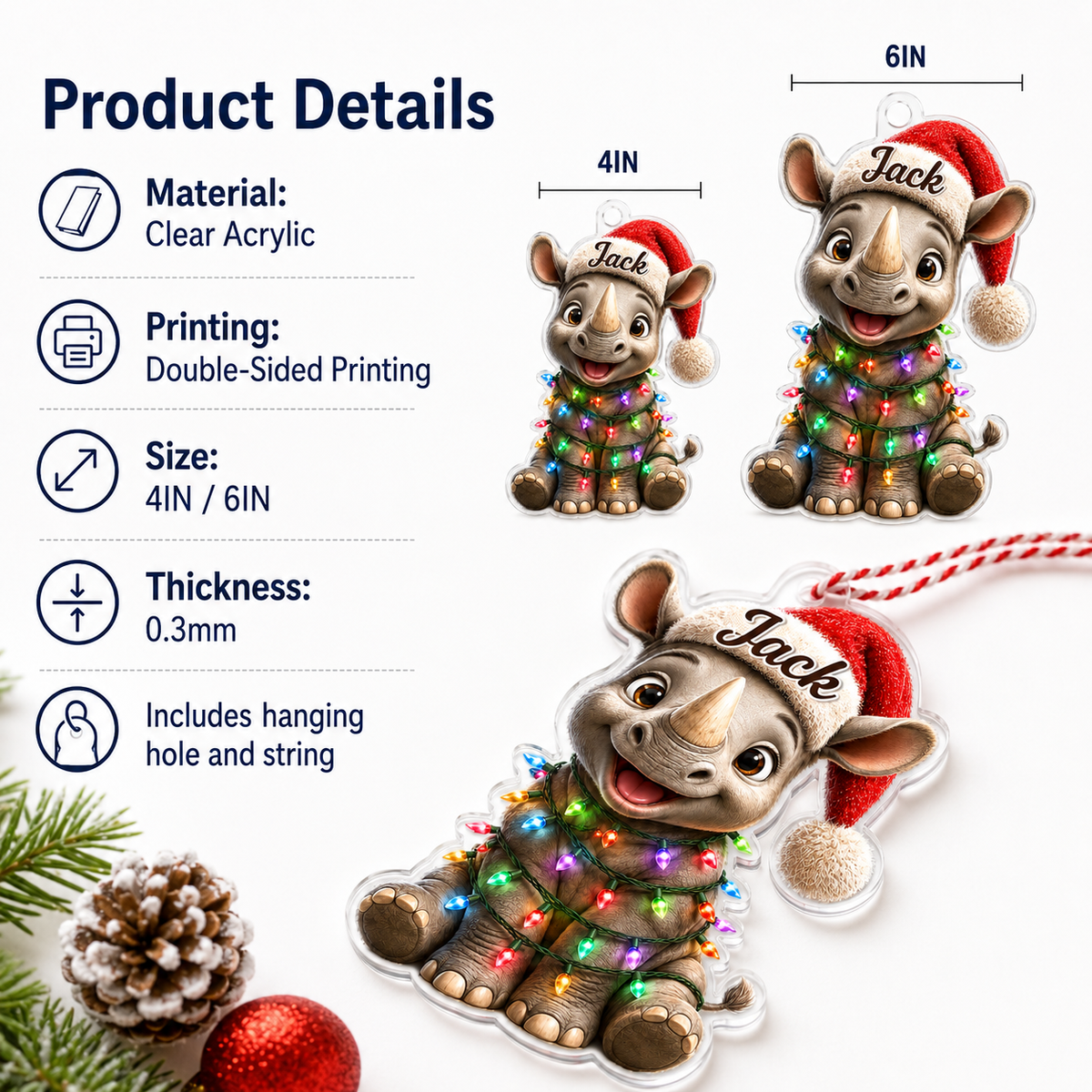 Animal Led Light Rhino