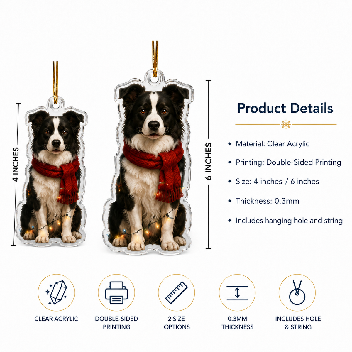 Dog Christmas Ledlight Border Collie