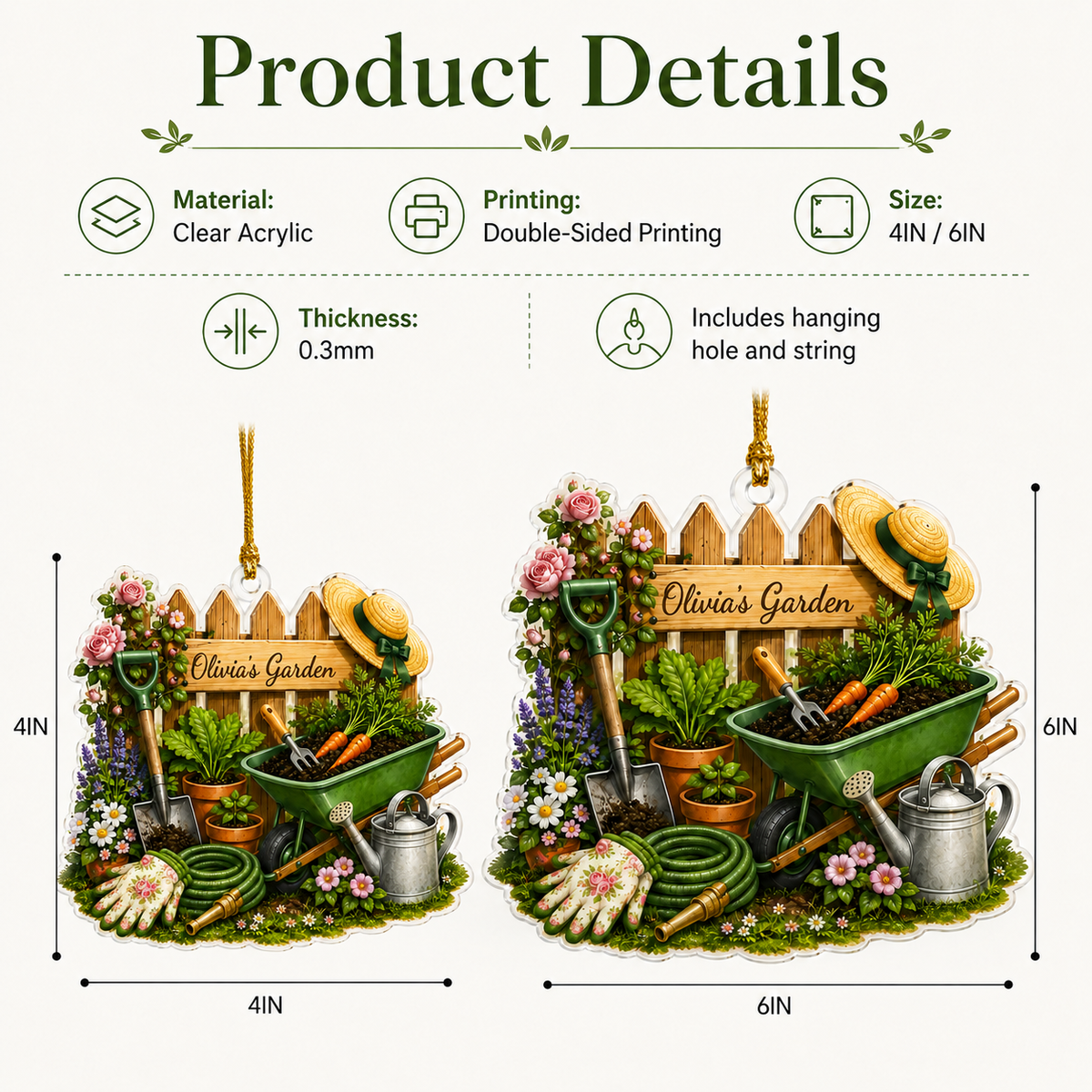 Custom Gardening Garden Cart Acrylic