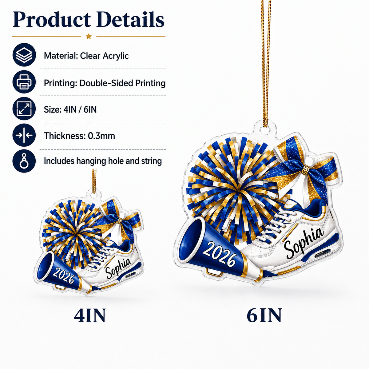 Cheerleading Color Acrylic Style 5