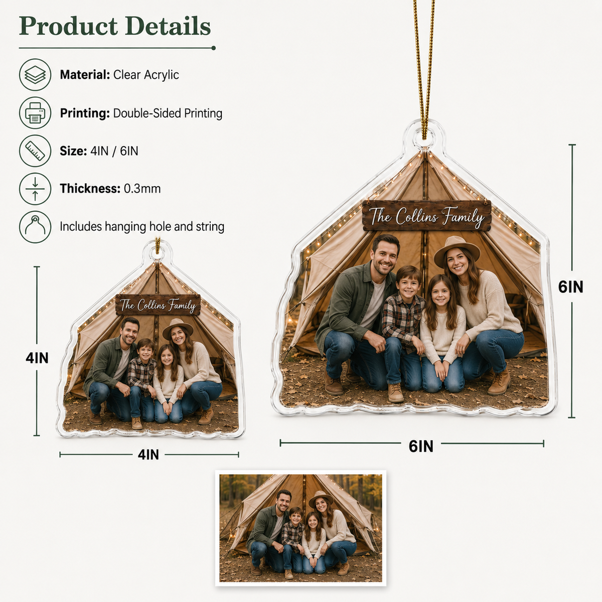 Camping Personalize Acrylic Family Camping