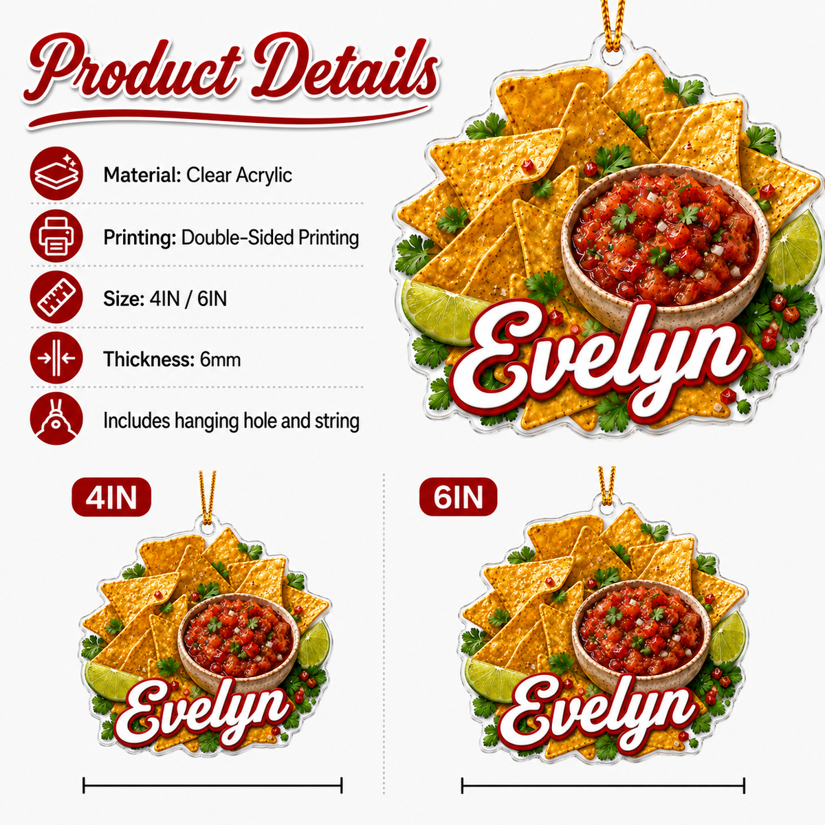 Breakfast Custom Name Tortilla Chips Acrylic