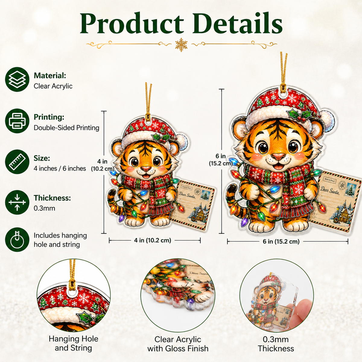 Animal With Christmas Led Tiger