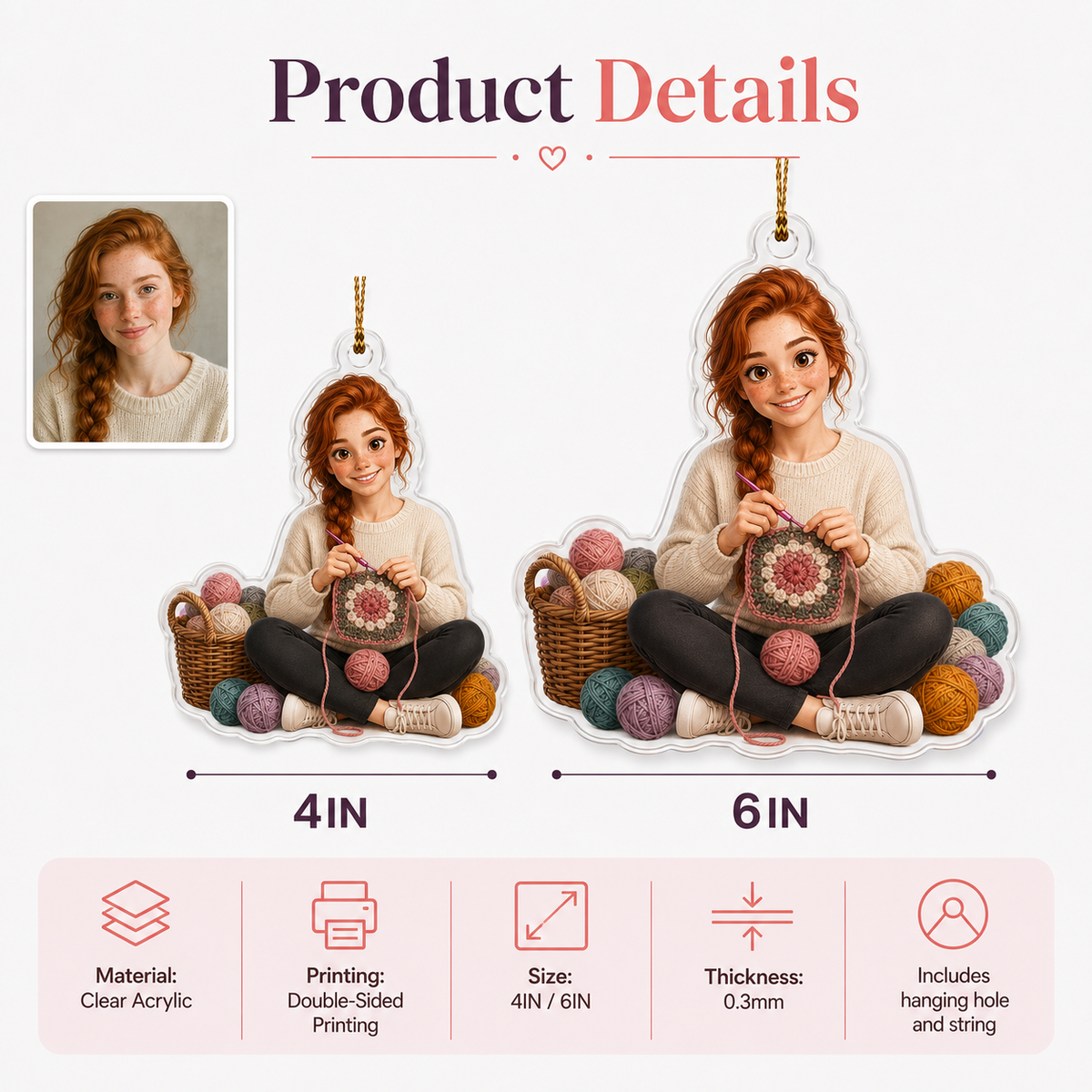 Custom Photo Hobbies Acrylic - Crocheting