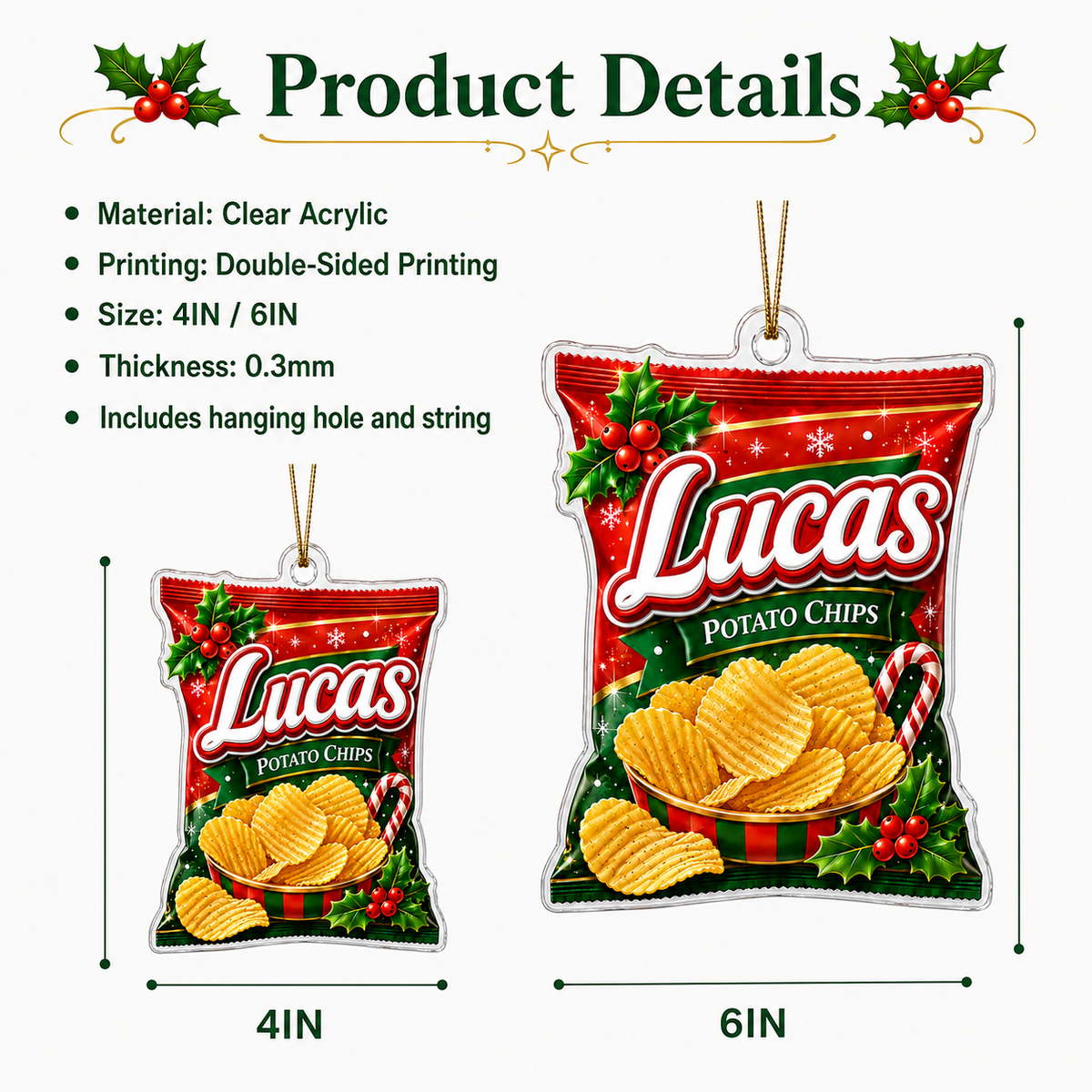 Custom Name Food Acrylic - Potato Chips