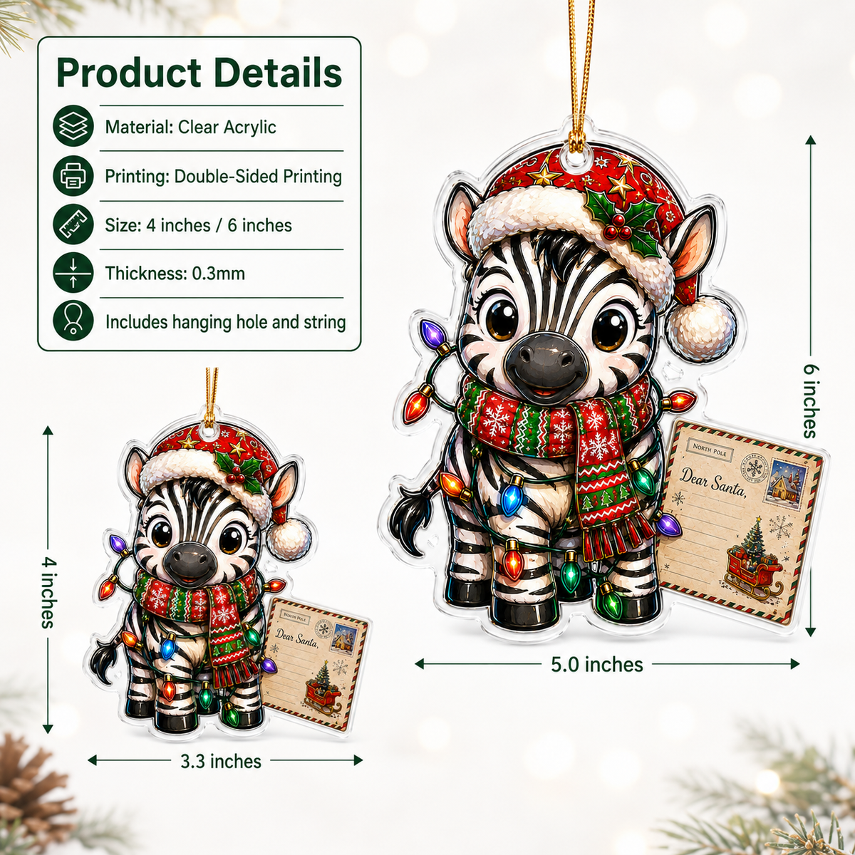 Animal With Christmas Led Zebra