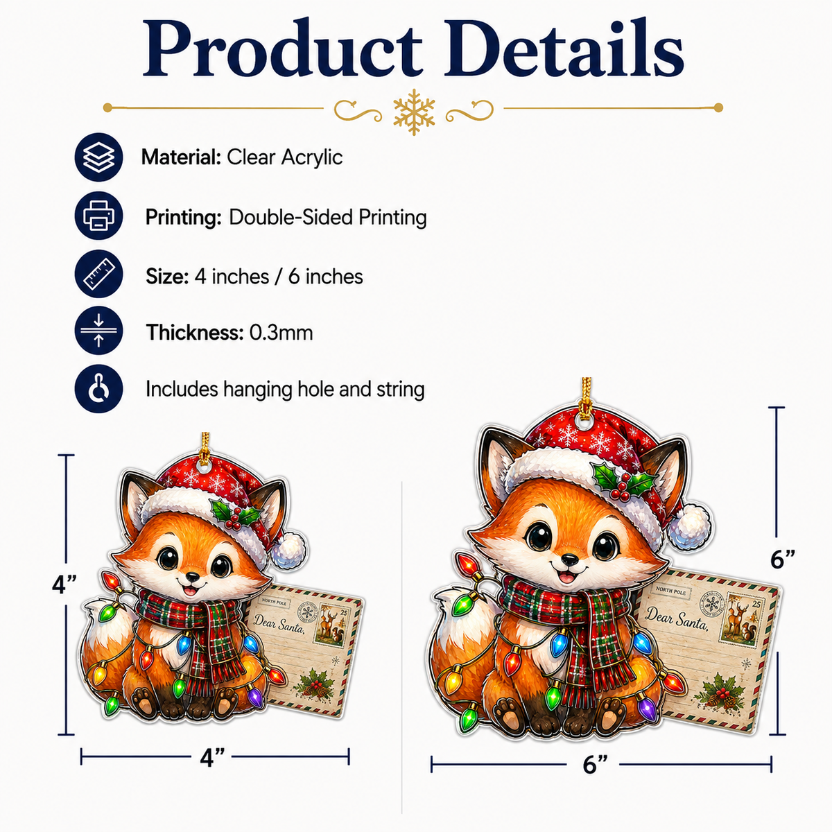 Animal With Christmas Led Fox