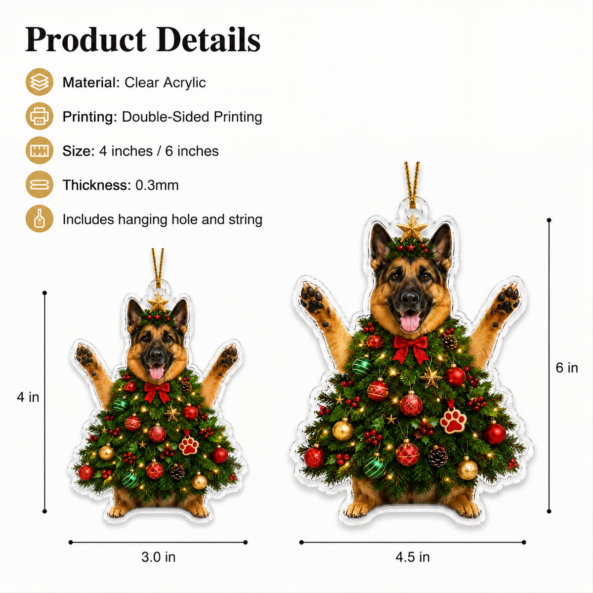 Dog Santa Tree German Shepherd