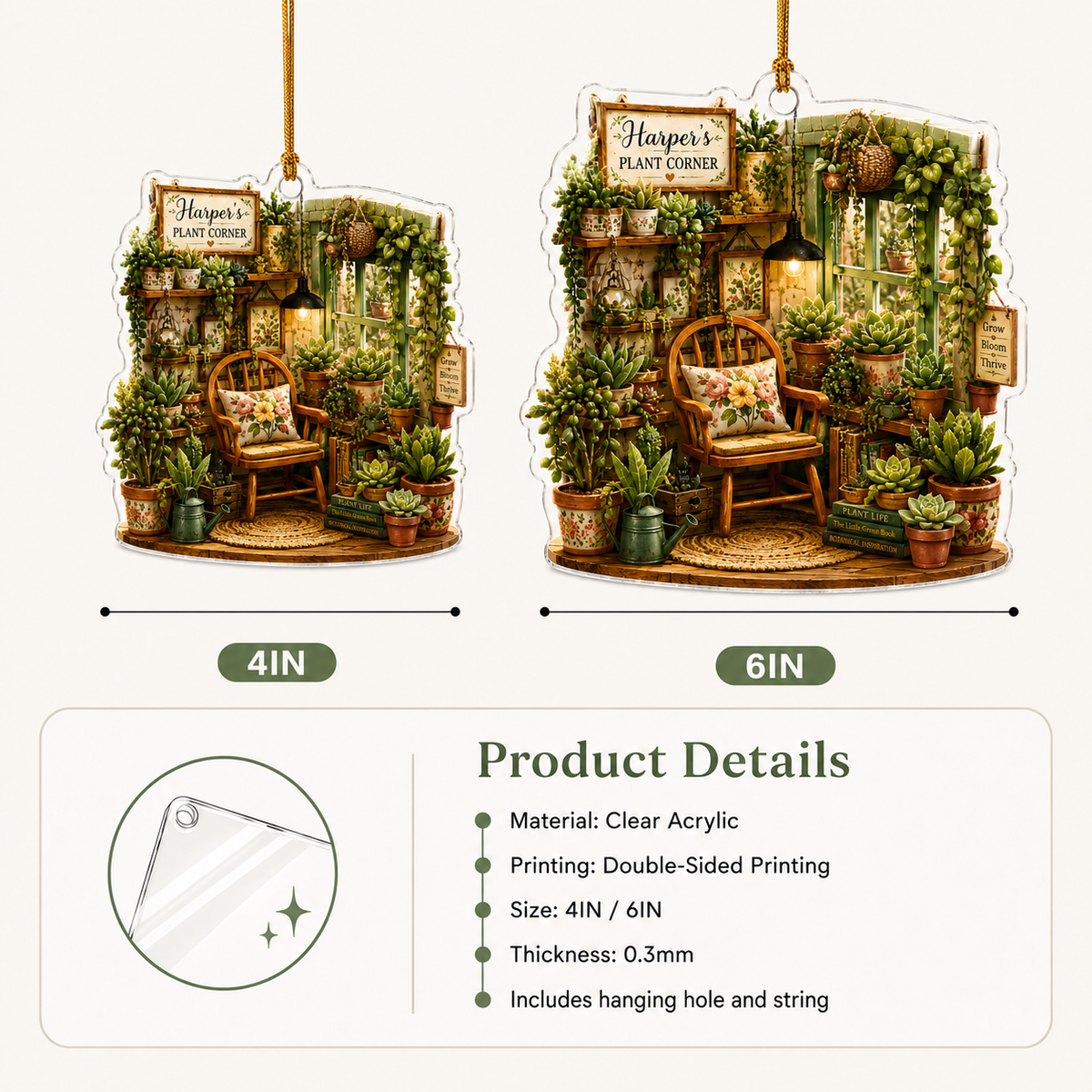 Custom Gardening Succulent Nook Acrylic