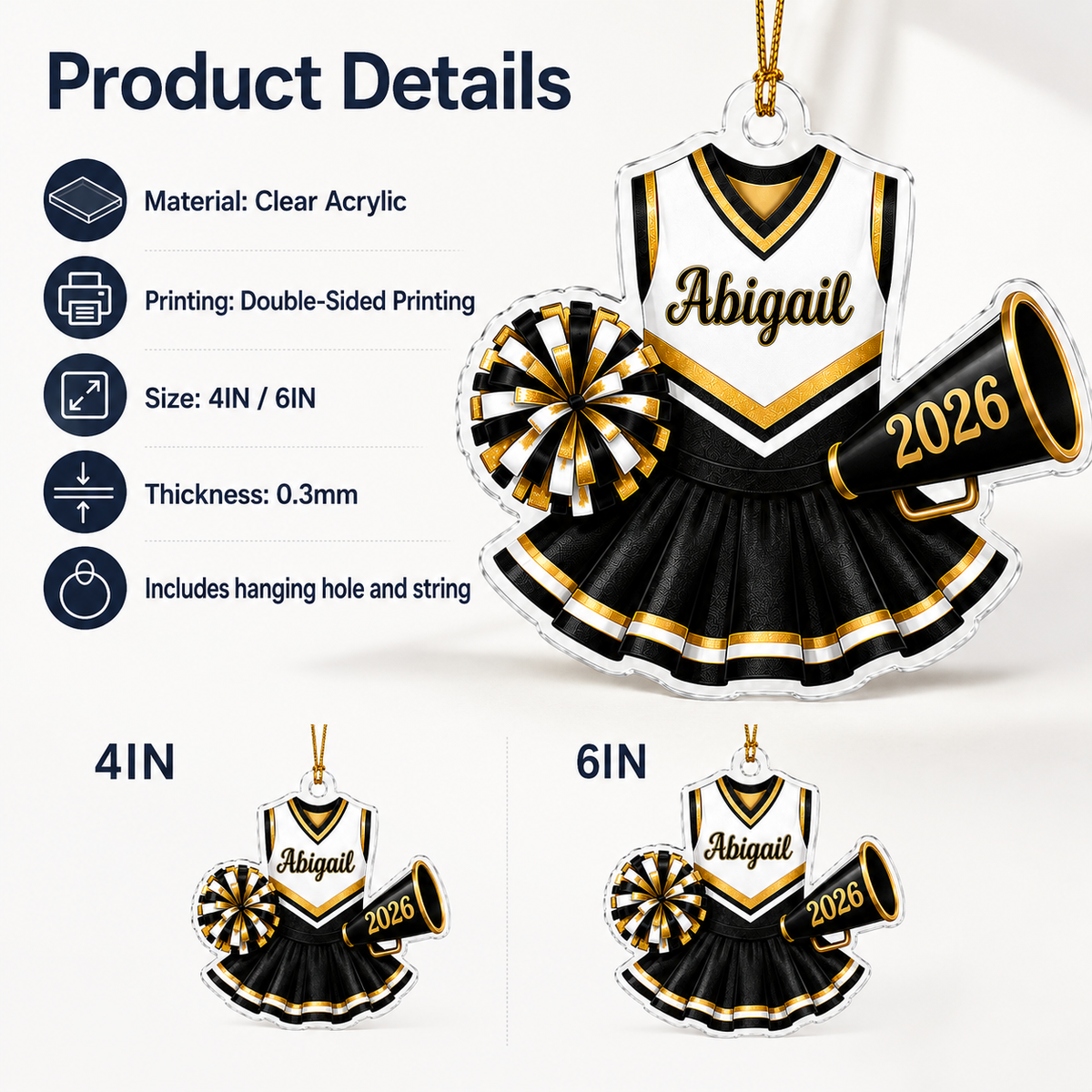 Cheerleading Color Acrylic Style 1