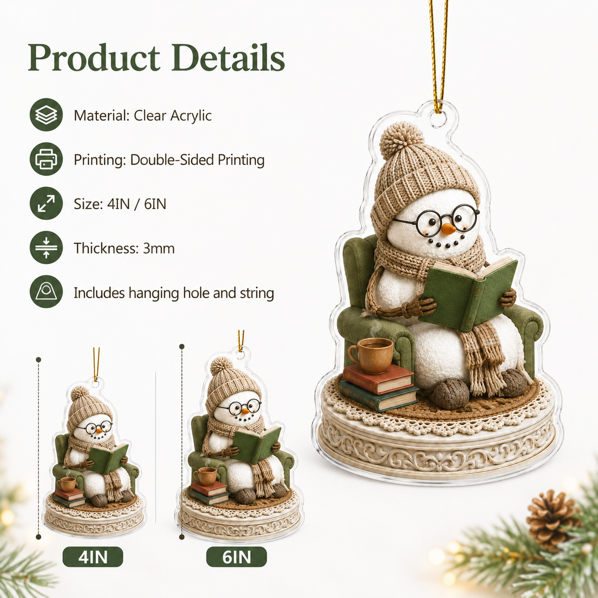 Snowman Hobbies Acrylic Reading