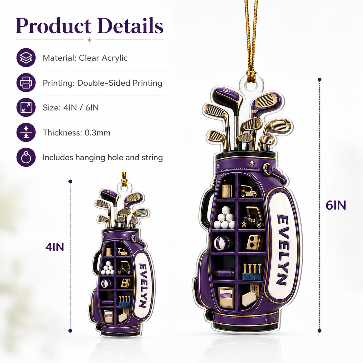 Golf Acrylic Style 4