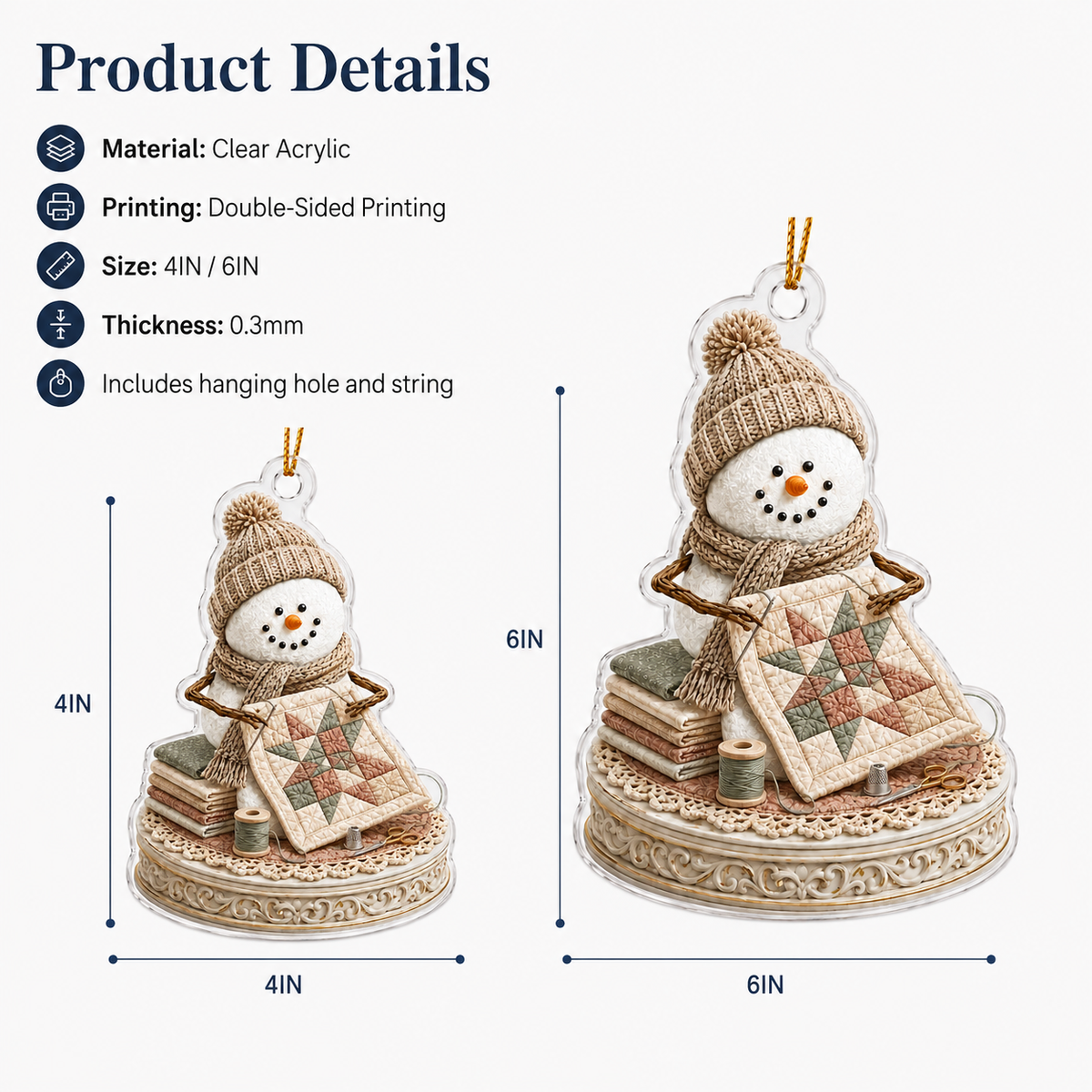 Snowman Hobbies Acrylic Quilting