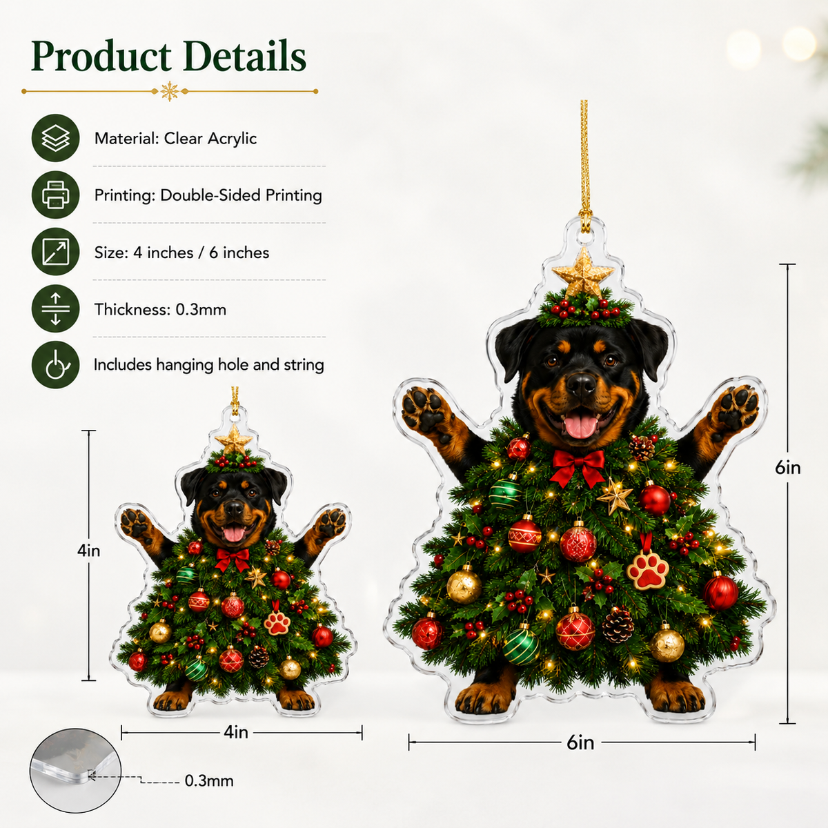 Dog Santa Tree Rottweiler