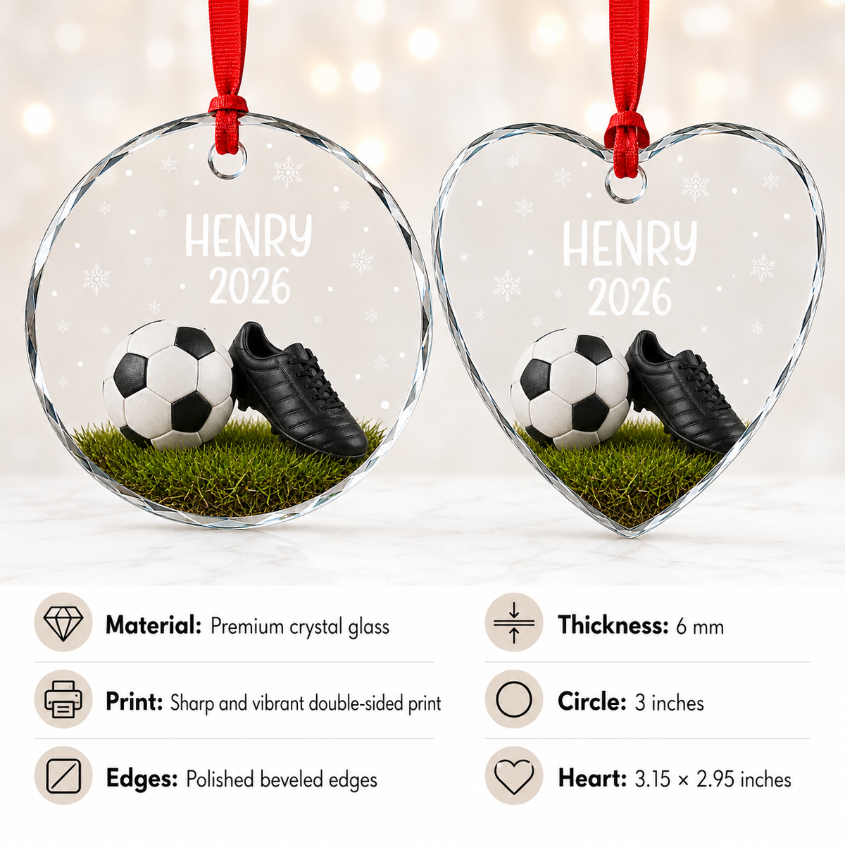 Sport Glass Ornament Soccer Field