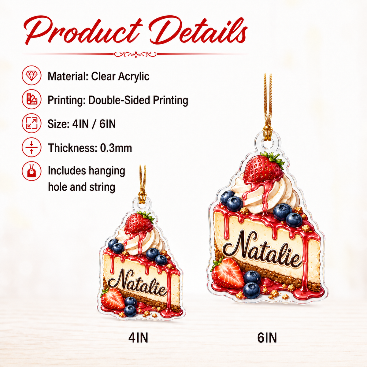 Custom Dessert Cheesecake Acrylic
