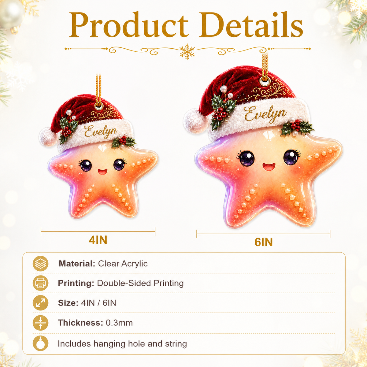 Animal With Santa Hat Starfish