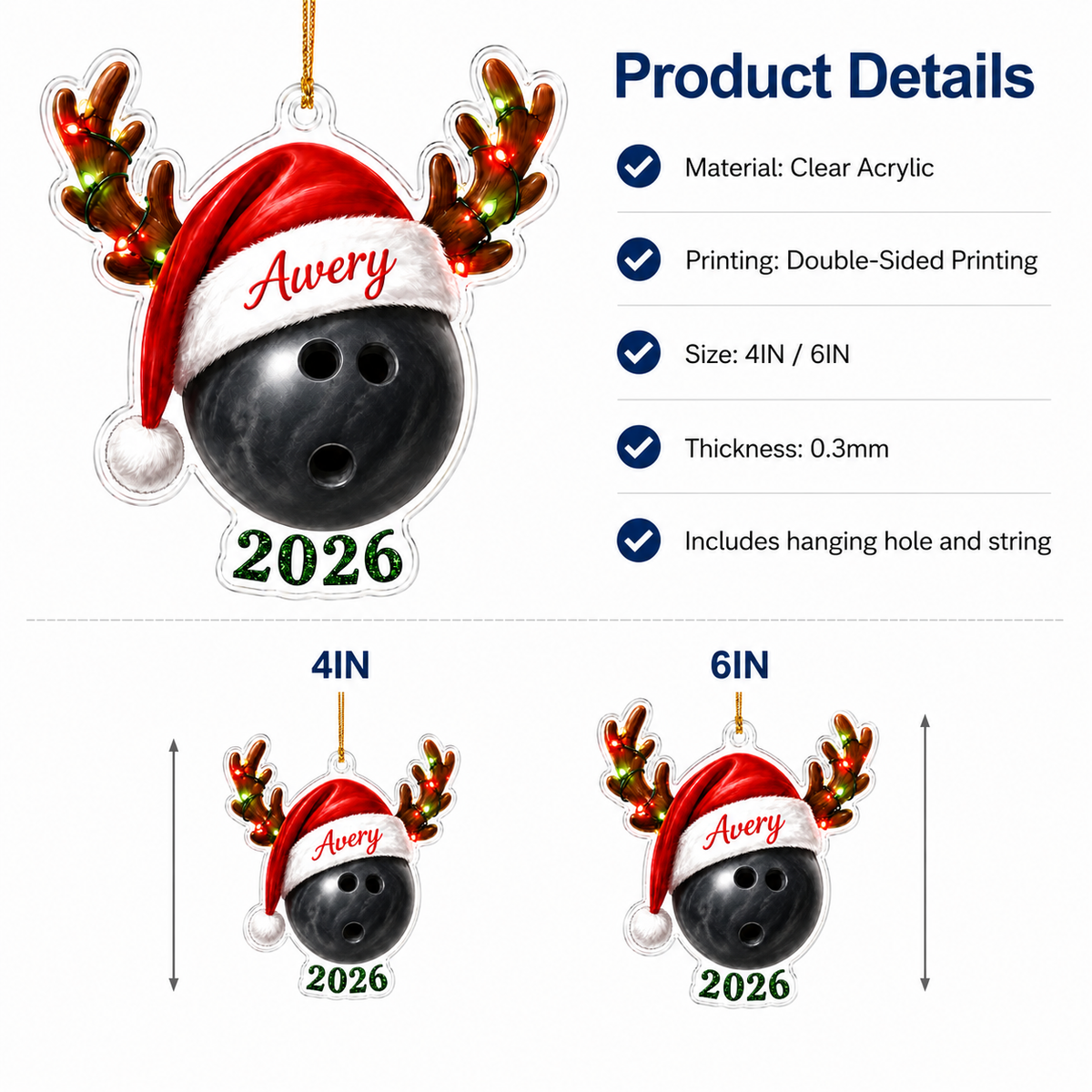 Christmas Sports 2026 Bowling Acrylic