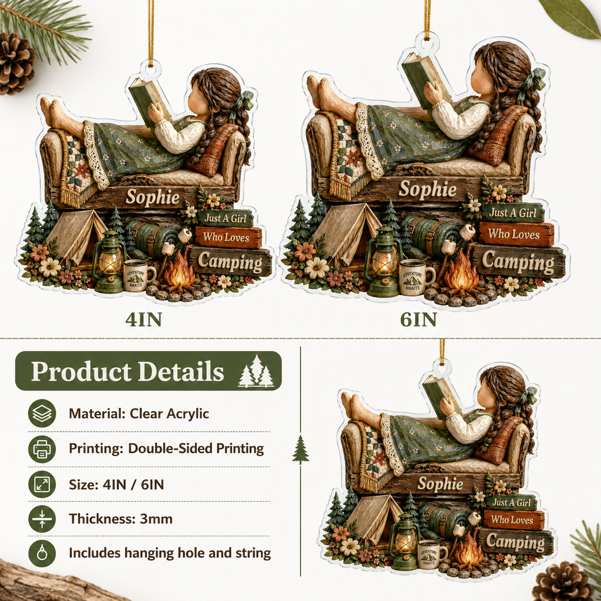 Personalized Just A Girl Hobby Camping