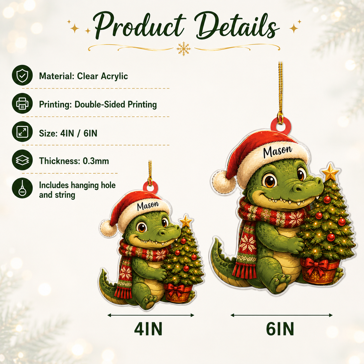 Animal Christmas Crocodile