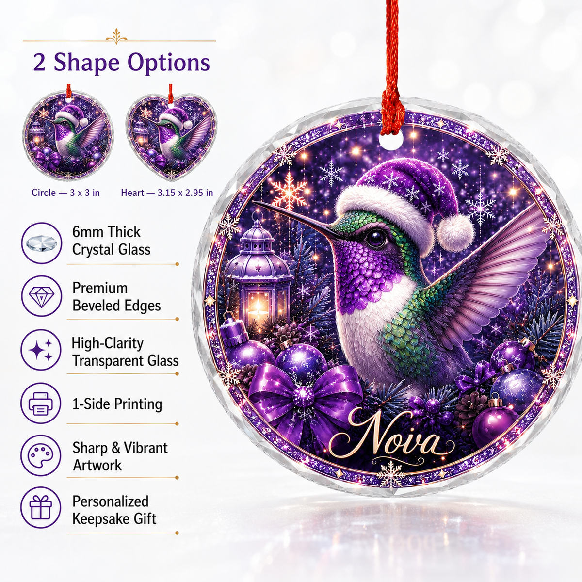 Purple Bird At Christmas Hummingbird