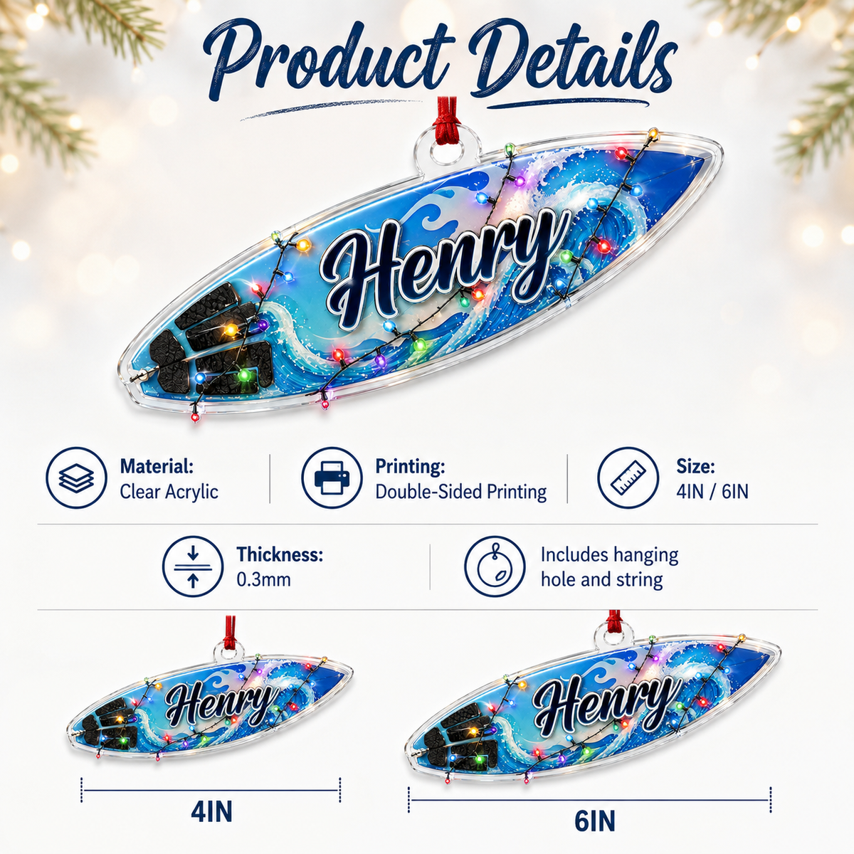 Surfing Personalize Acrylic Surfboard