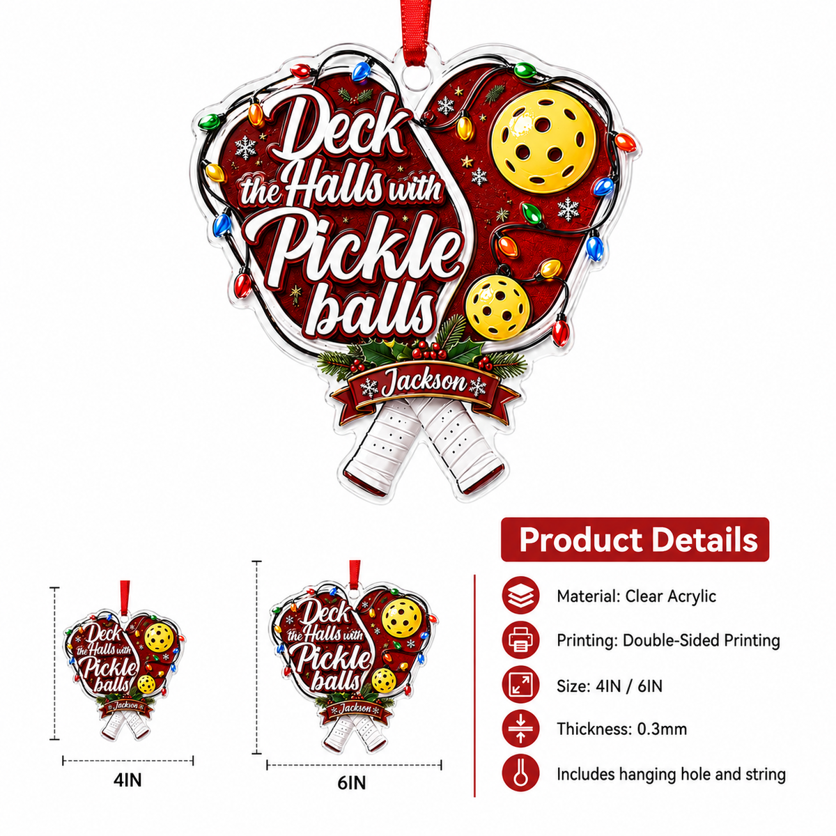 Custom Name Pickleball Acrylic Style 6