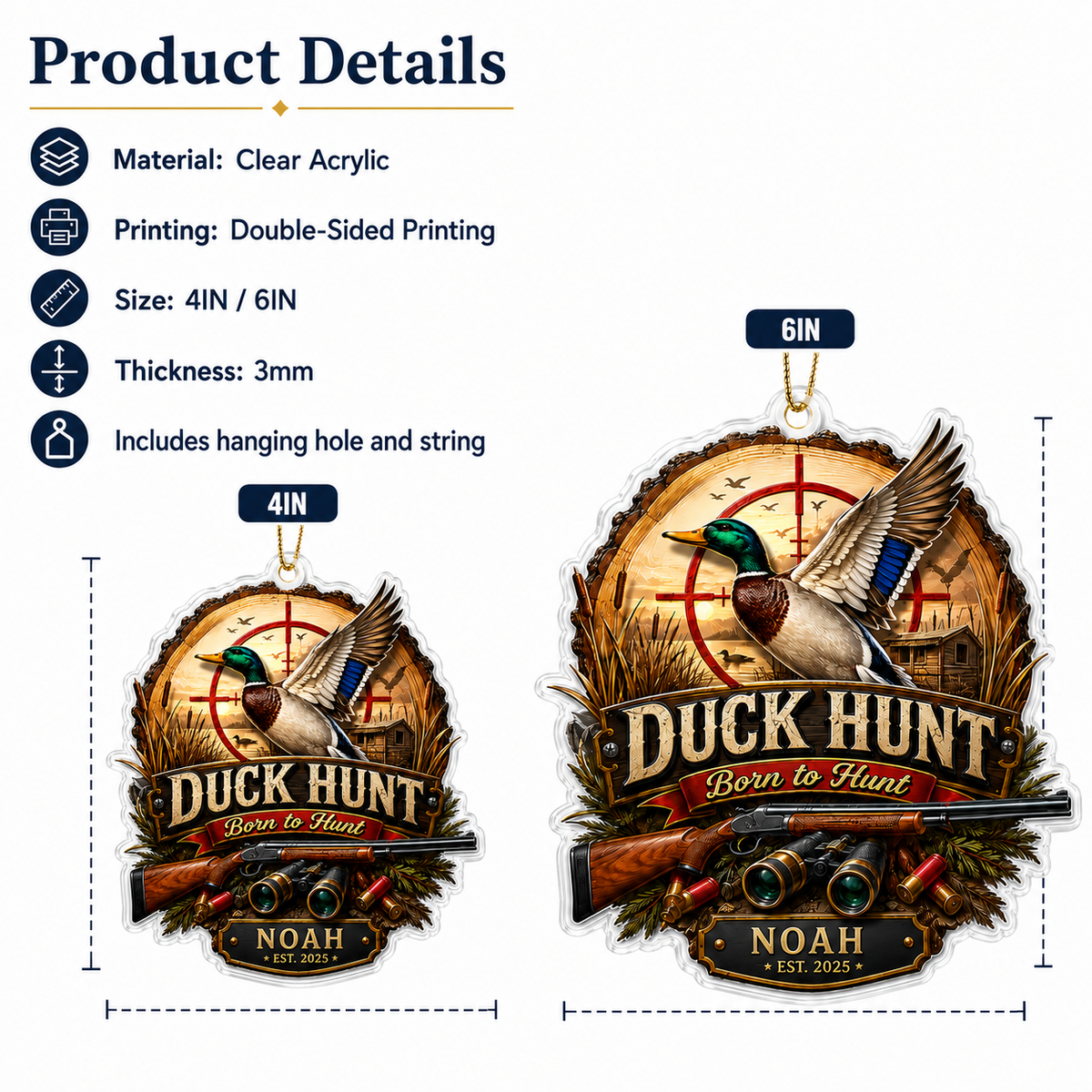 Personalized Hunting Mallard Heritage Acrylic