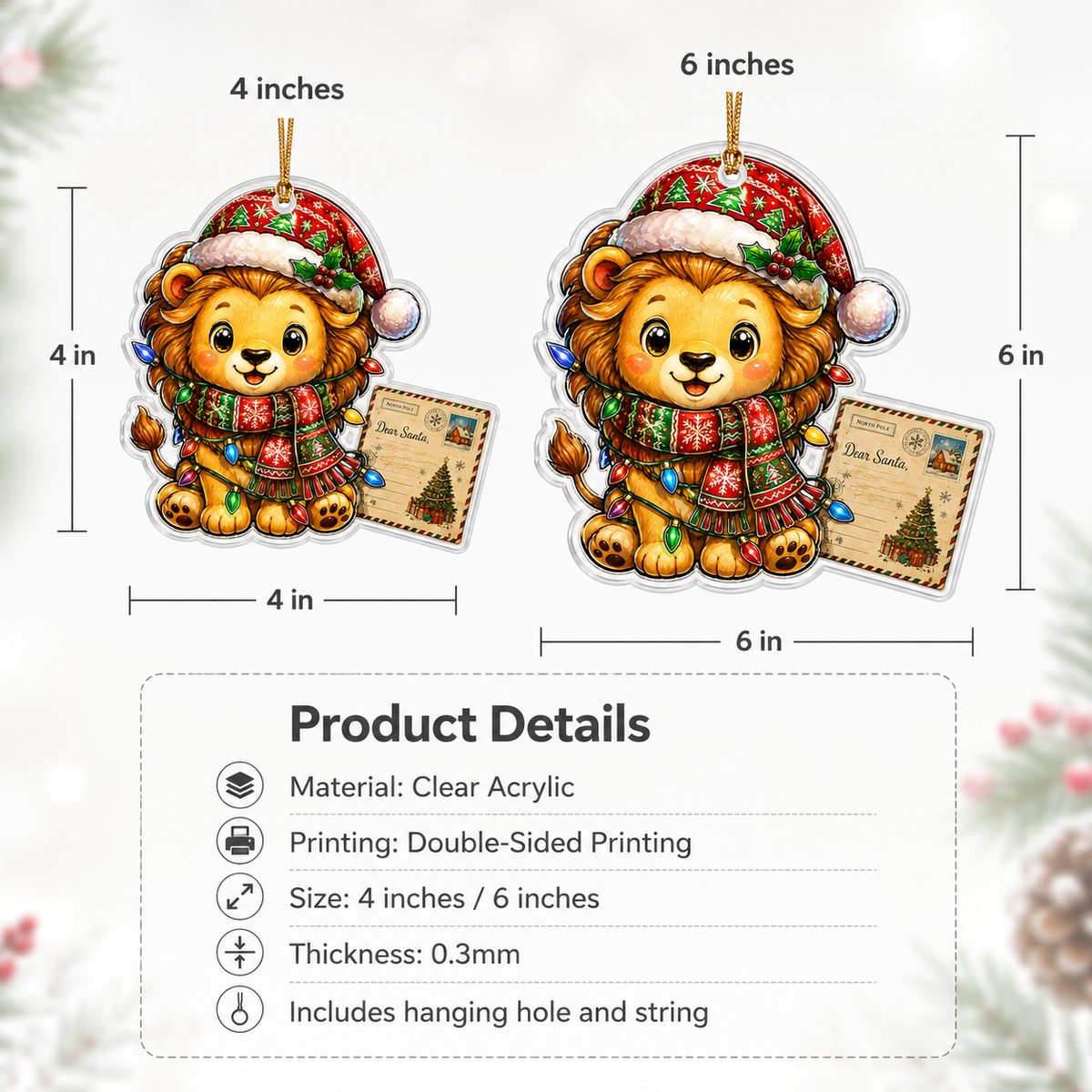 Animal With Christmas Led Lion