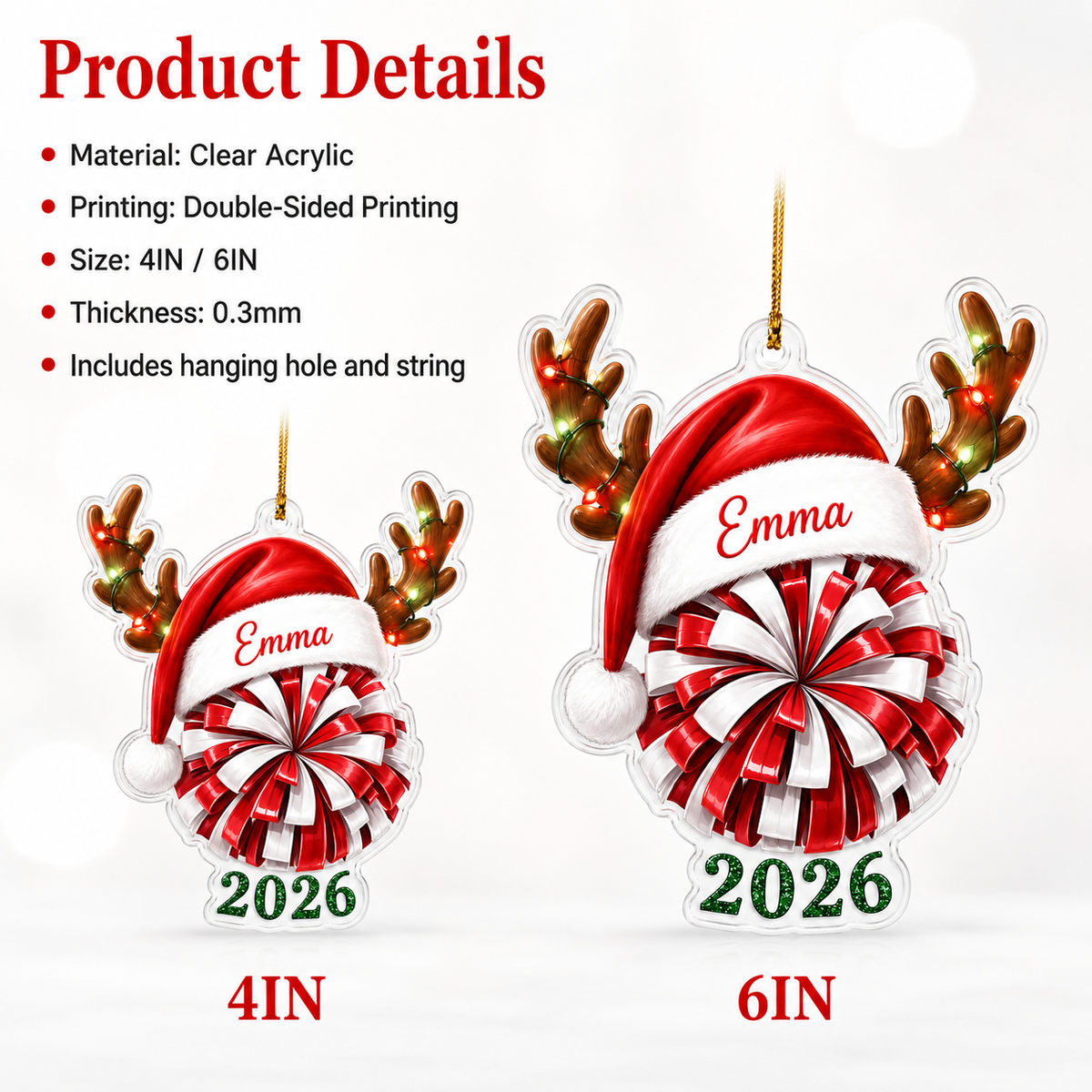 Christmas Sports 2026 Cheerleading Acrylic