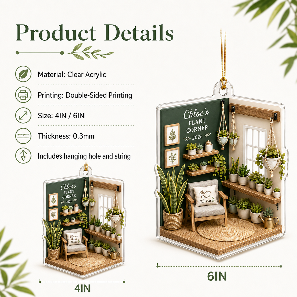 Custom Gardening Plant Corner Acrylic