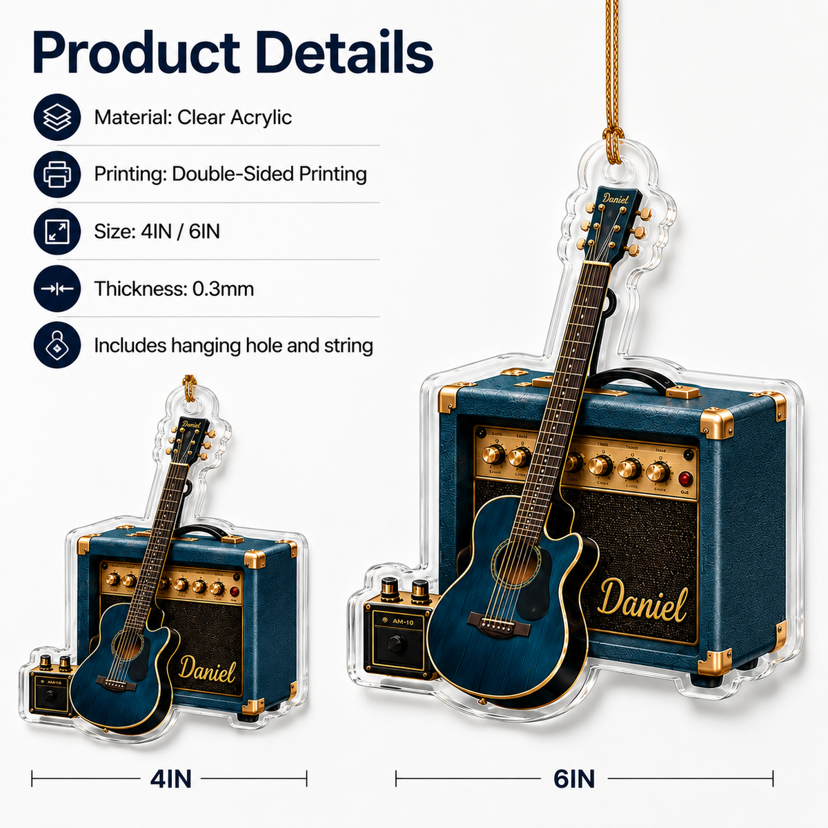 Guitar Custom Name Acrylic - Acoustic Guitar Amplifier