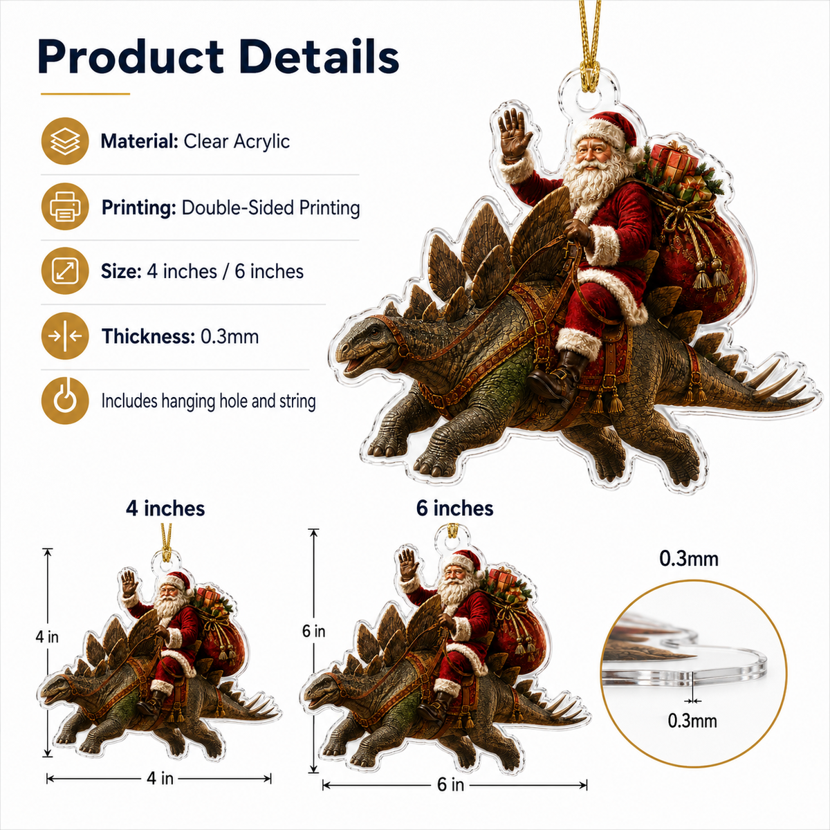 Dinosour With Santa Stegosaurus