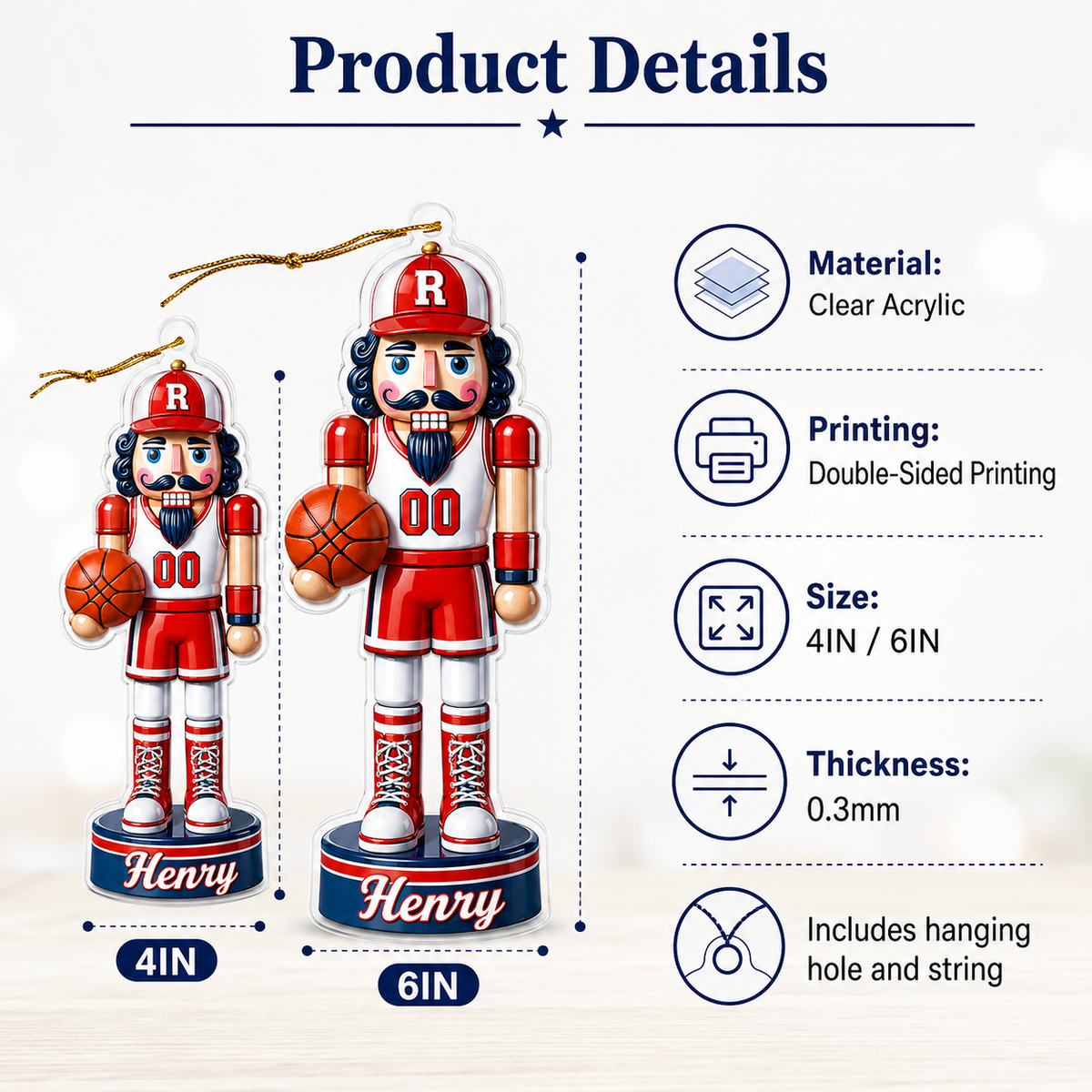 Sports Nutcracker Basketball Acrylic