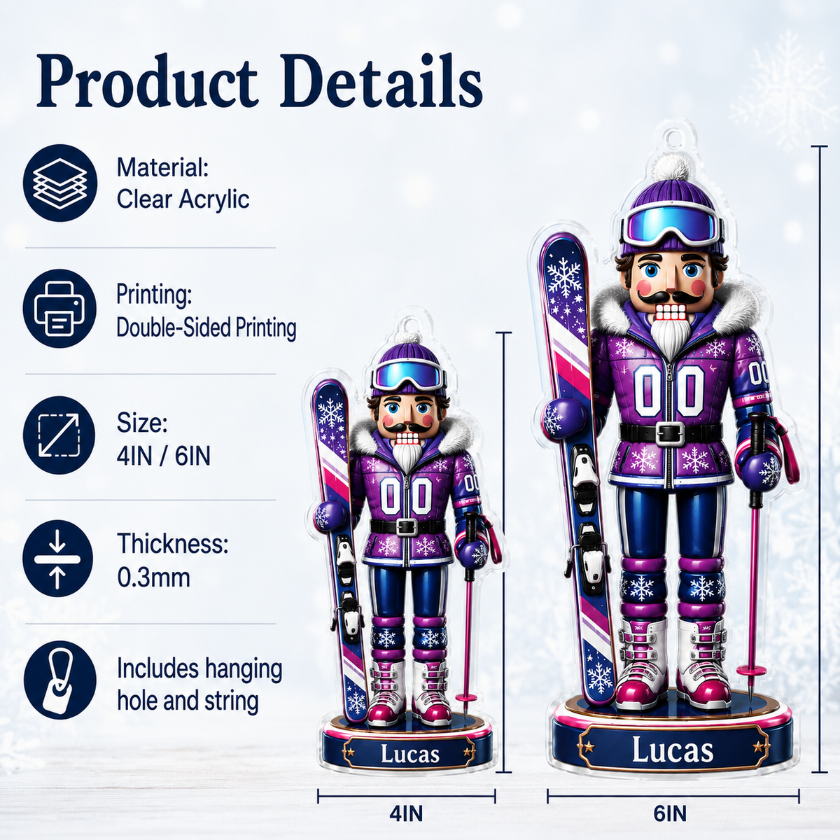 Sports Nutcracker Skiing Acrylic