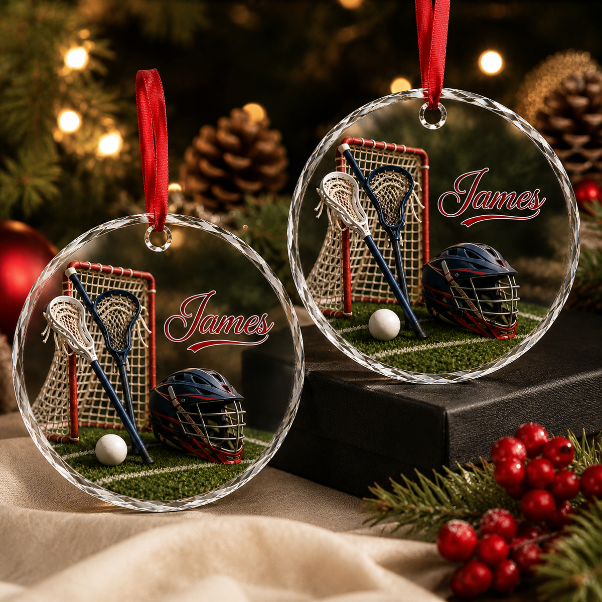 Sports Glass Ornament Lacrosse