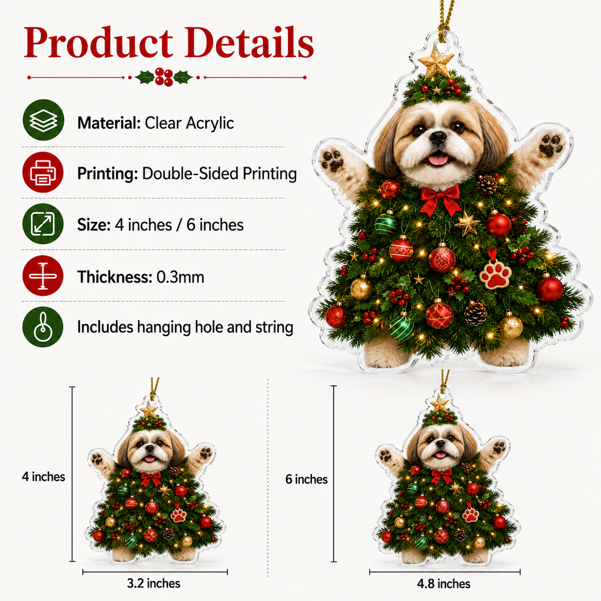 Dog Santa Tree Shih Tzu