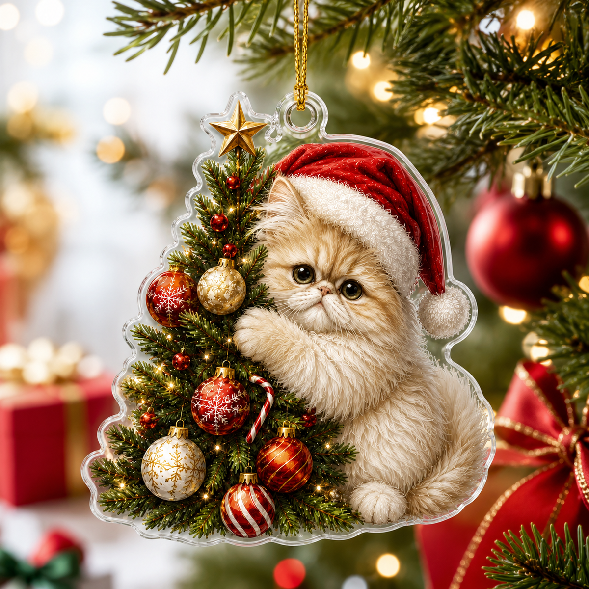 Cat With Christmas Tree Persian