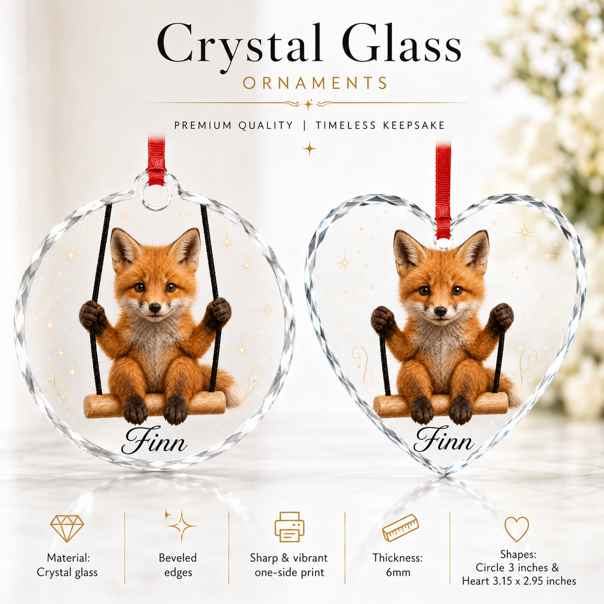 Animal Glass Ornament Fox
