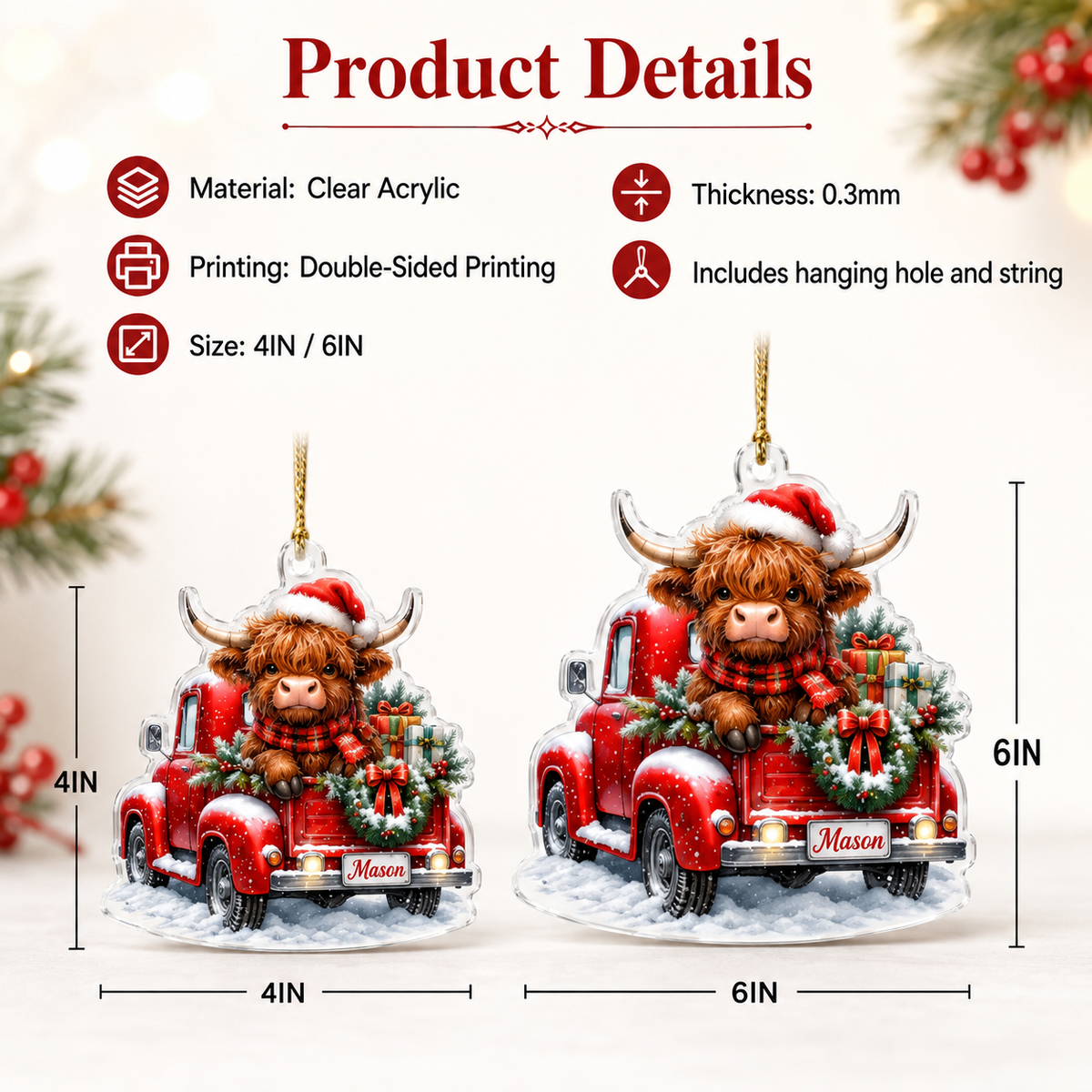 Christmas Farm Highland Cow