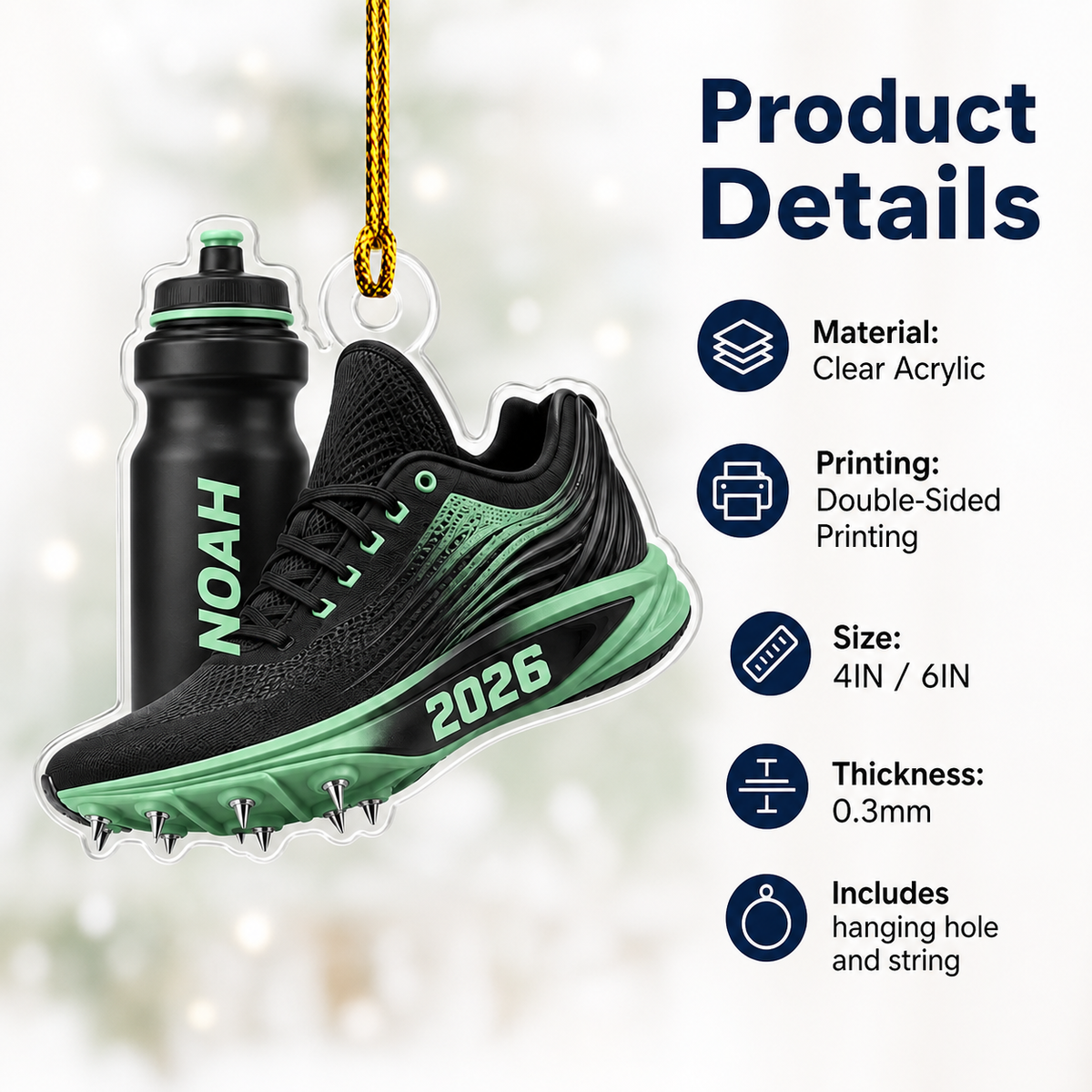 Custom Runner Acrylic - Running Shoes and Bottle
