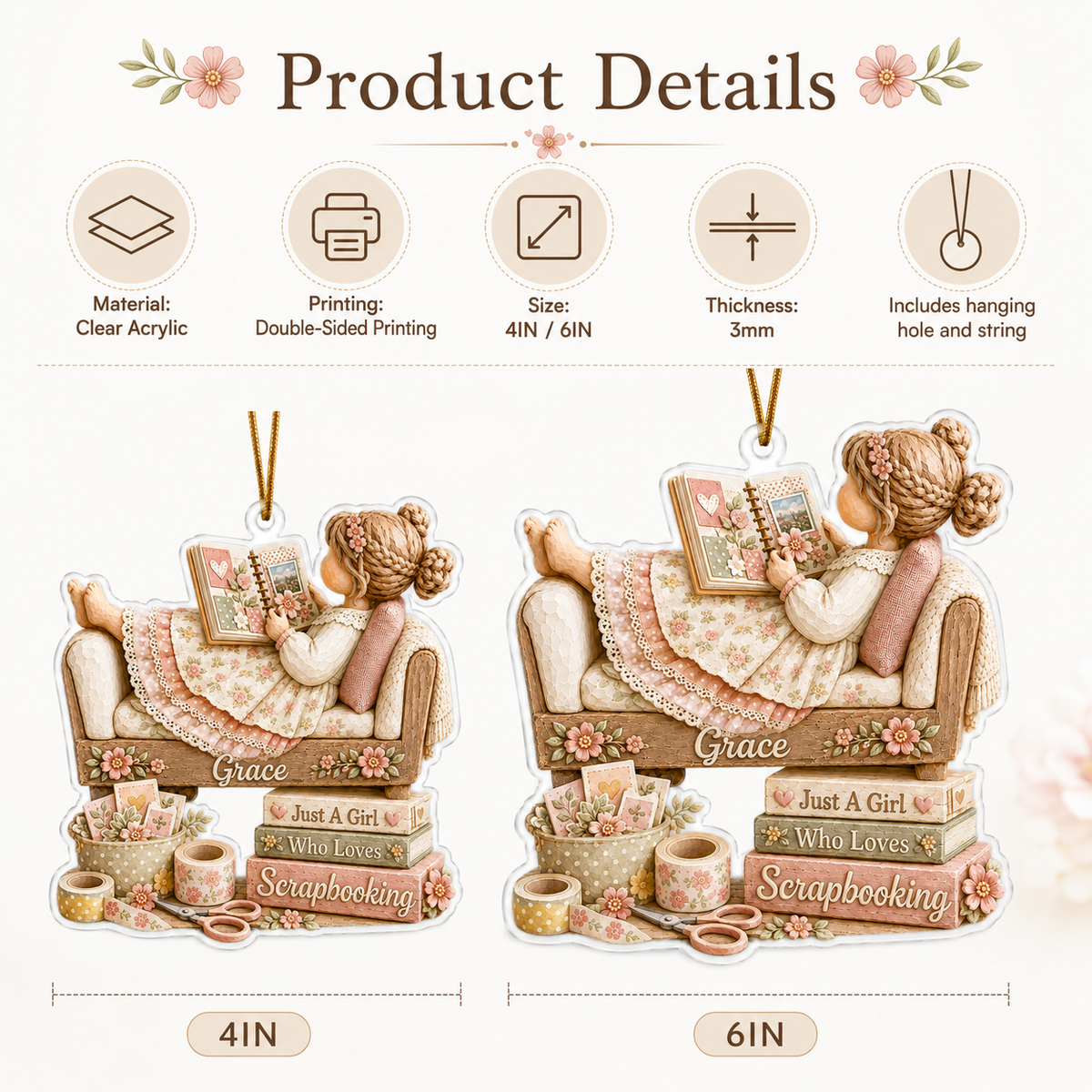 Personalized Just A Girl Hobby Scrapbooking