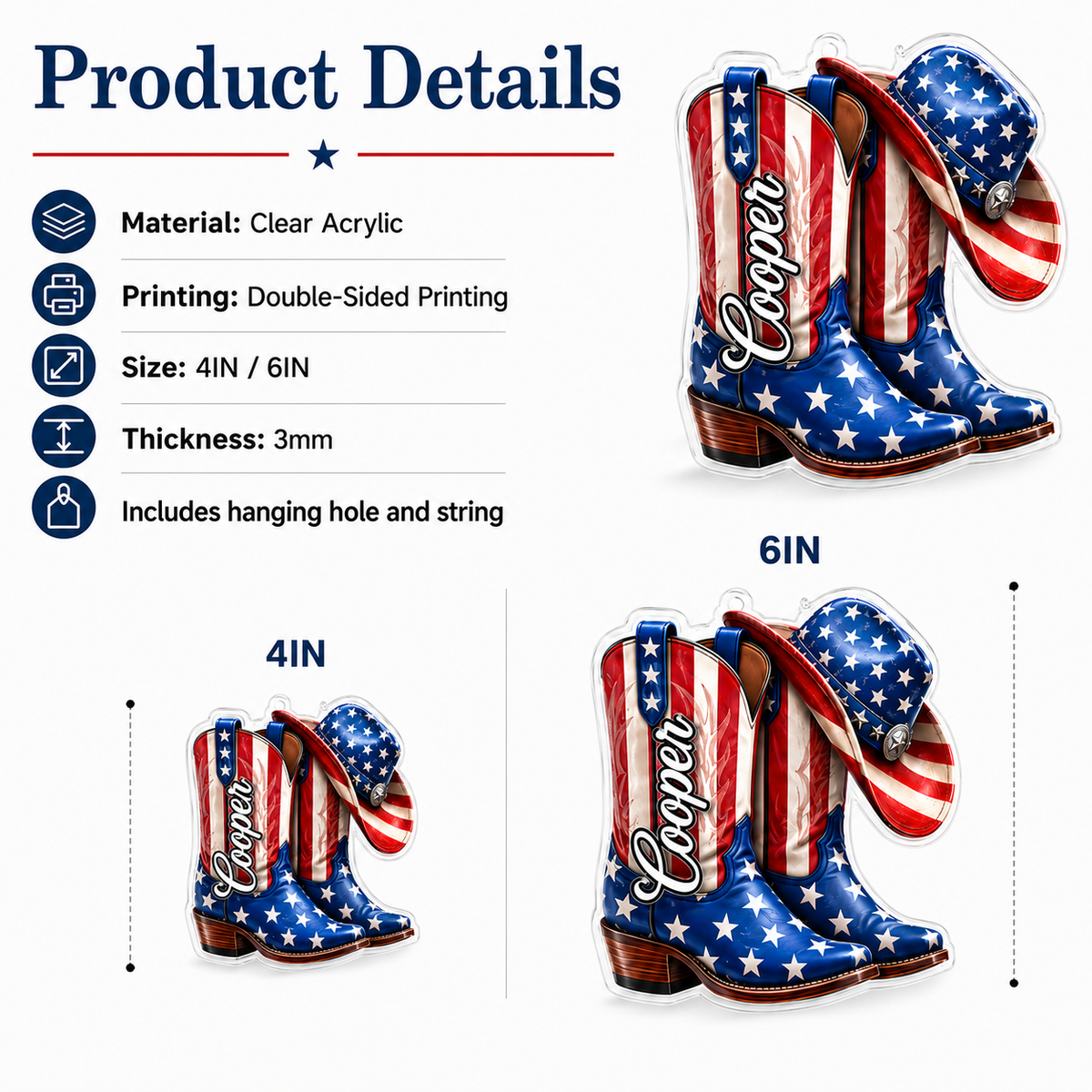 Personalized Boost Stars and Stripes Acrylic
