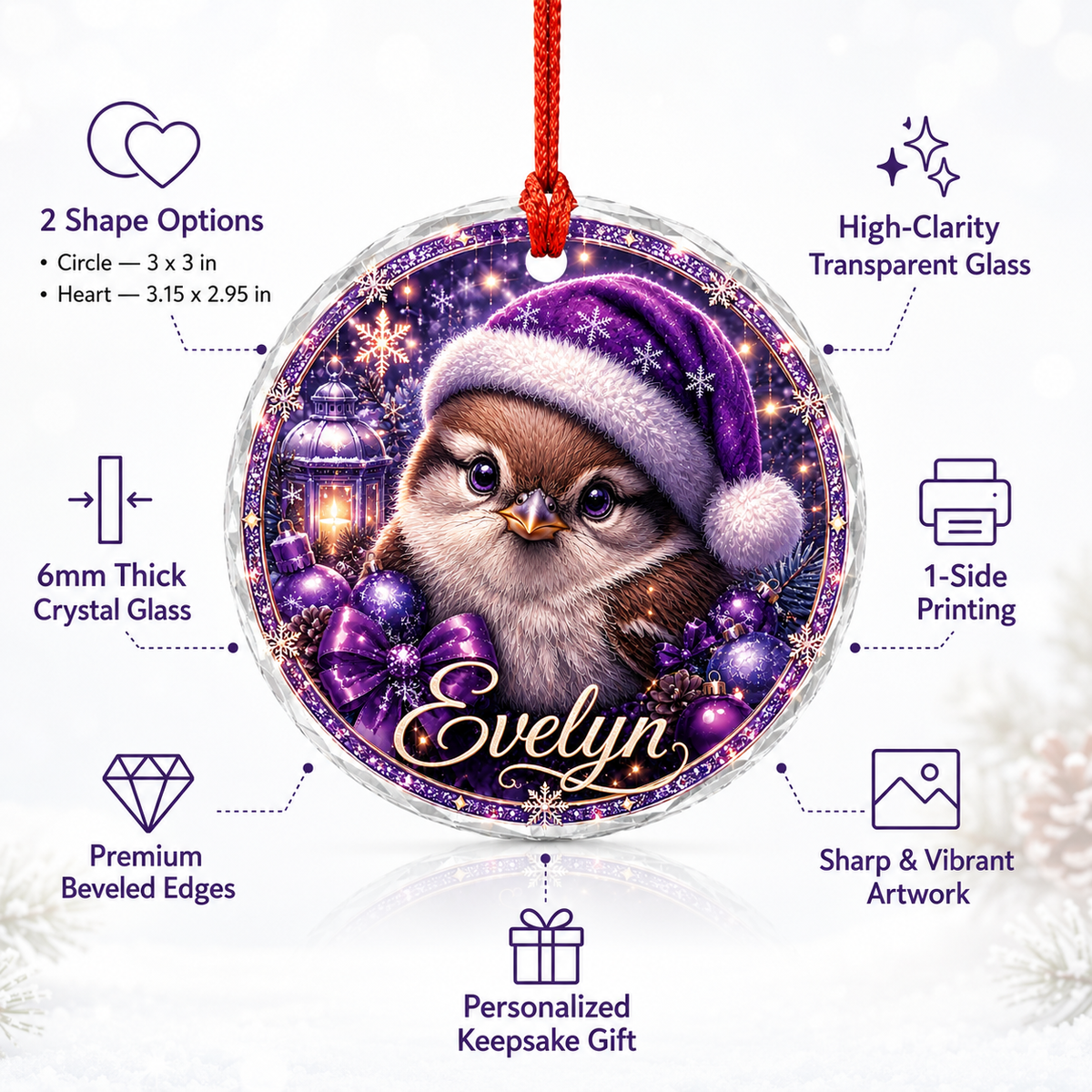 Purple Bird At Christmas Sparrow